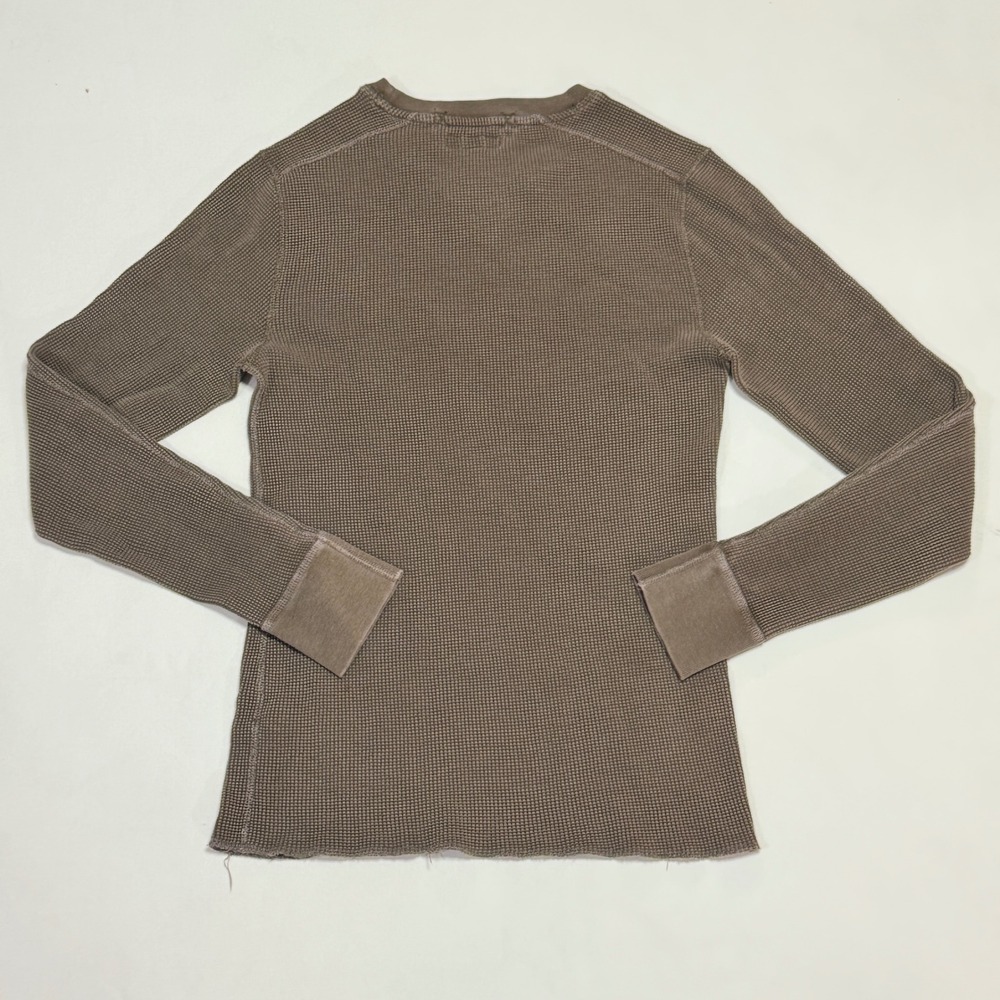 Wallace & Barnes Brown Waffle Knit Thermal Crewneck Shirt Small 100% Cotton - Picture 5 of 5